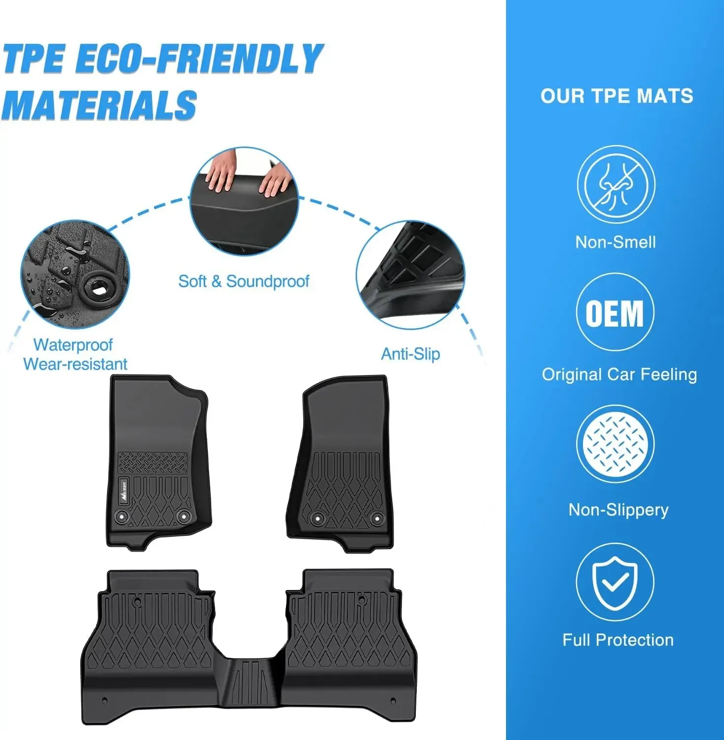2020-2025 Jeep Gladiator JT TPE Floor Mats
