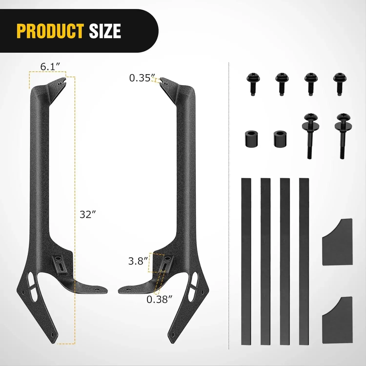 52 Inch LightBar and Light Pods Windshield Frame A-Pillar Mounts for 2018-2024 Jeep Wrangler JL/JLU Gladiator JT