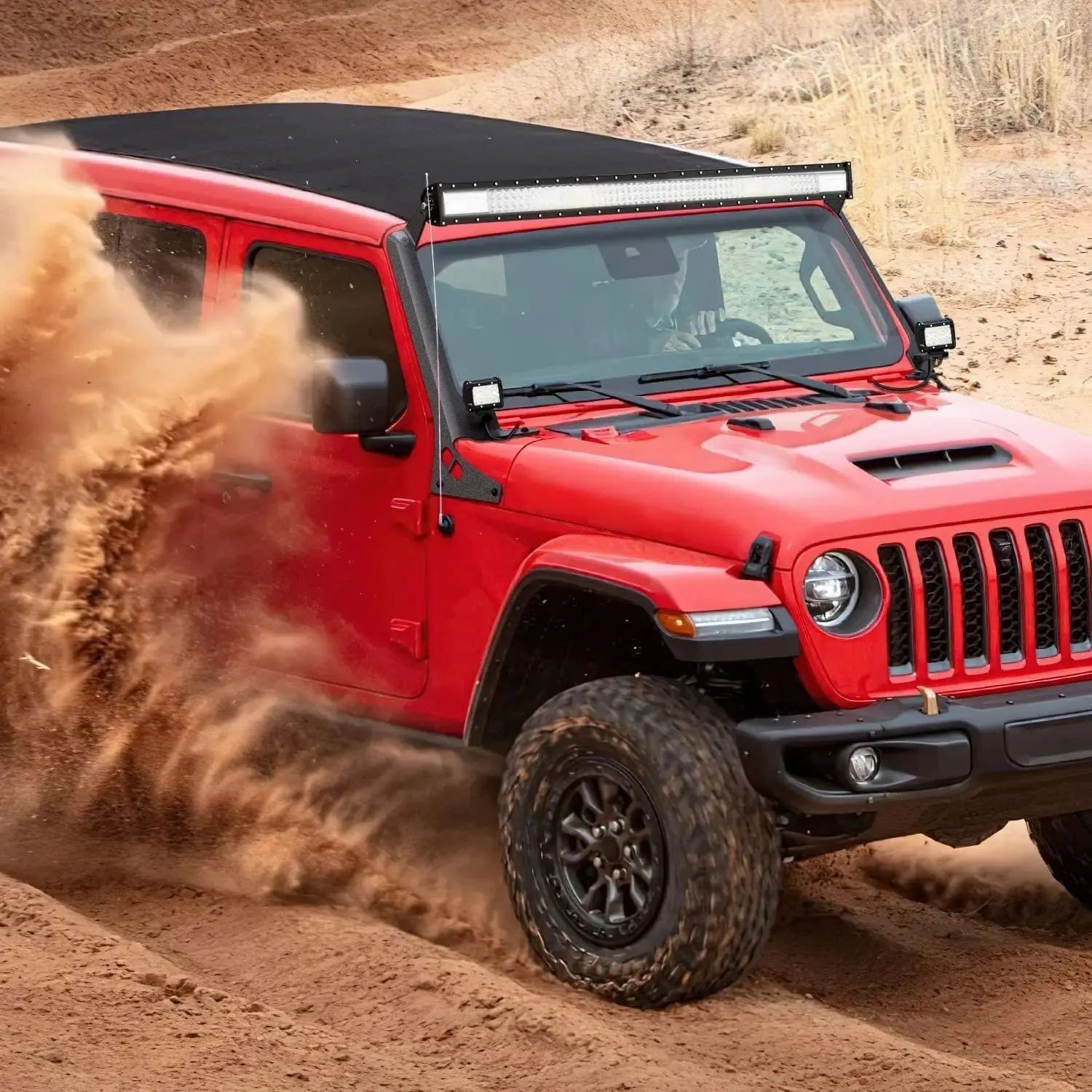 52 Inch LightBar and Light Pods Windshield Frame A-Pillar Mounts for 2018-2024 Jeep Wrangler JL/JLU Gladiator JT