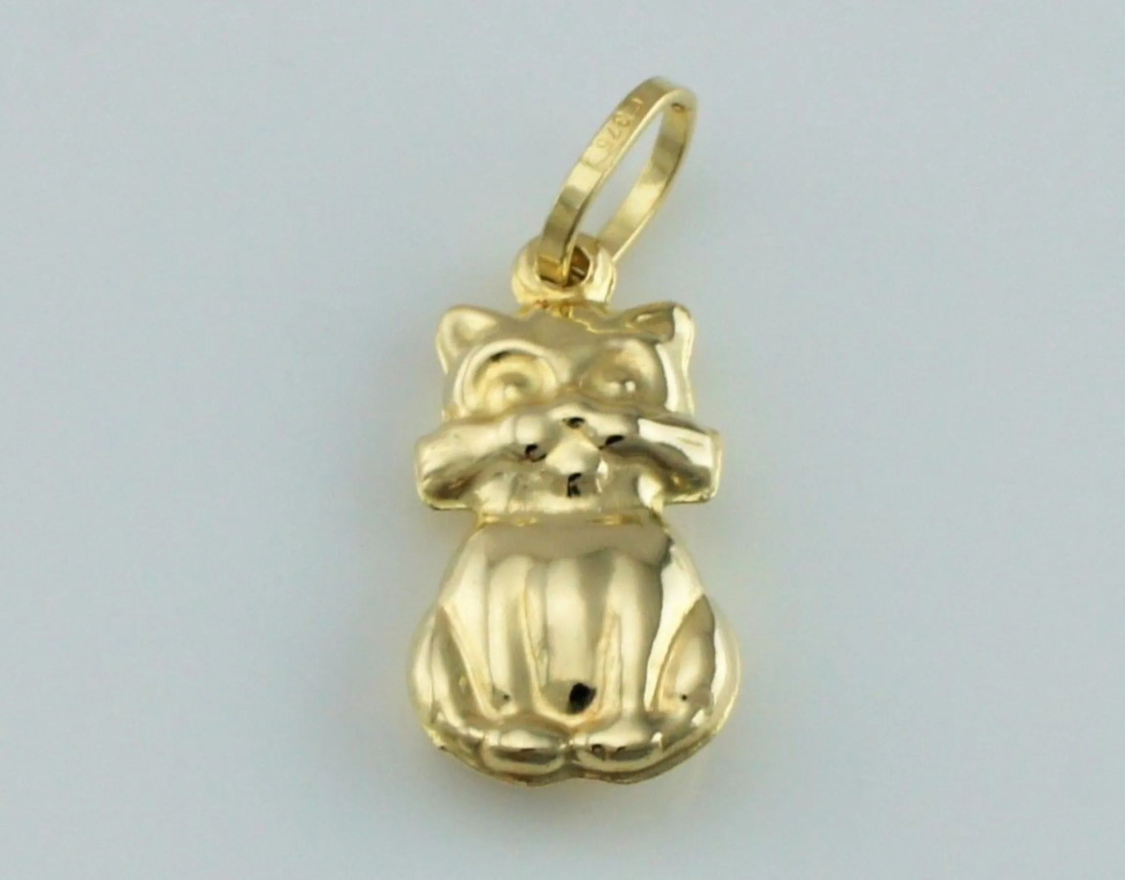 9ct Yellow Gold Cat - Kitten Charm - Pendant
