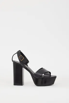 Black Leather Farrah Platform Heel