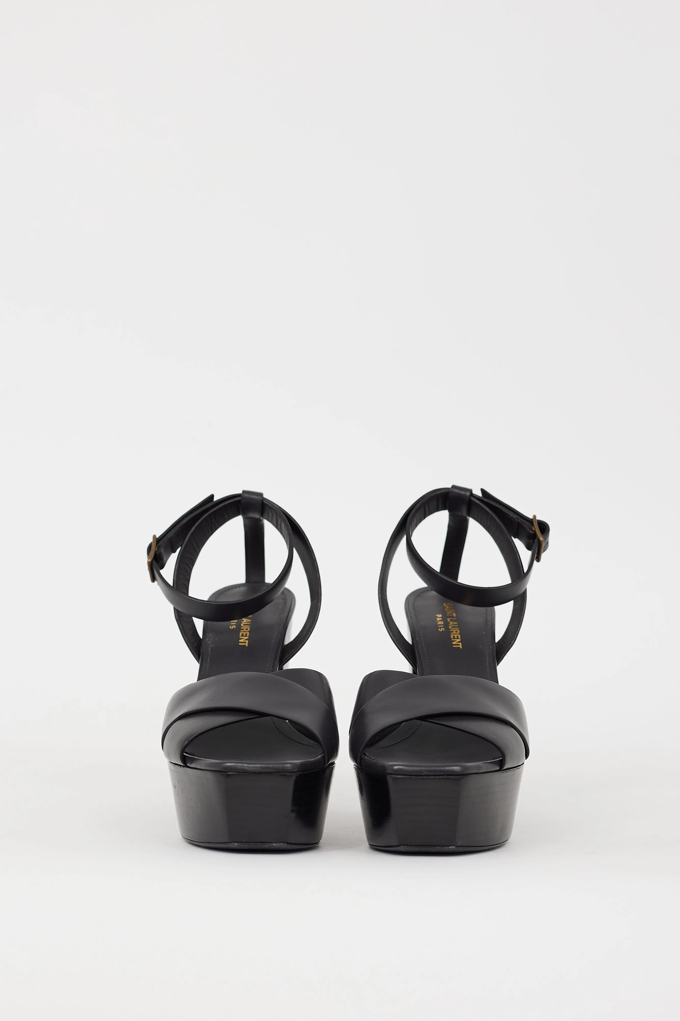 Black Leather Farrah Platform Heel