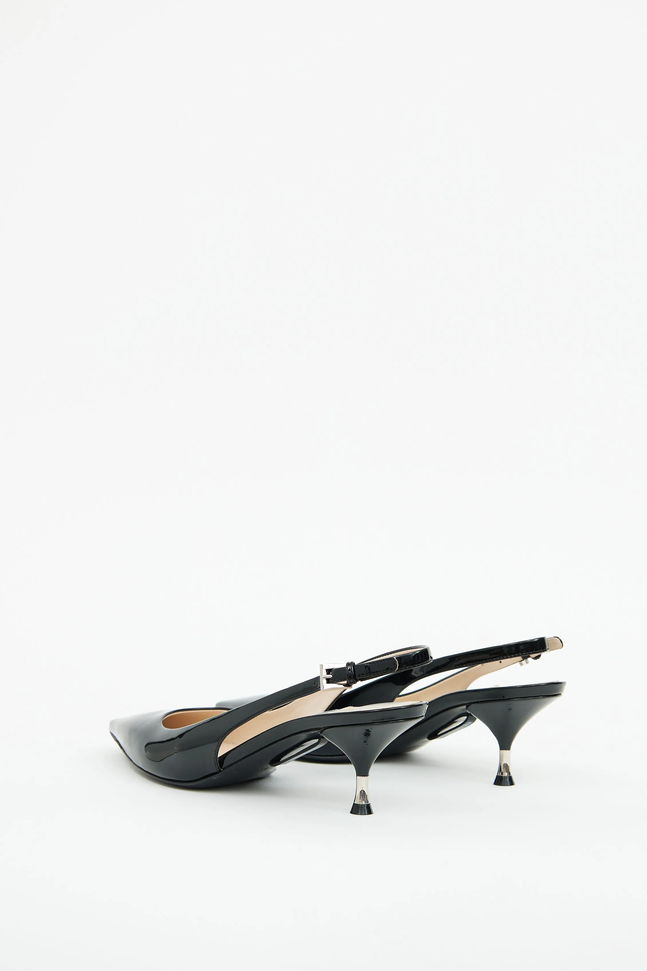 Black Patent Slingback Heel