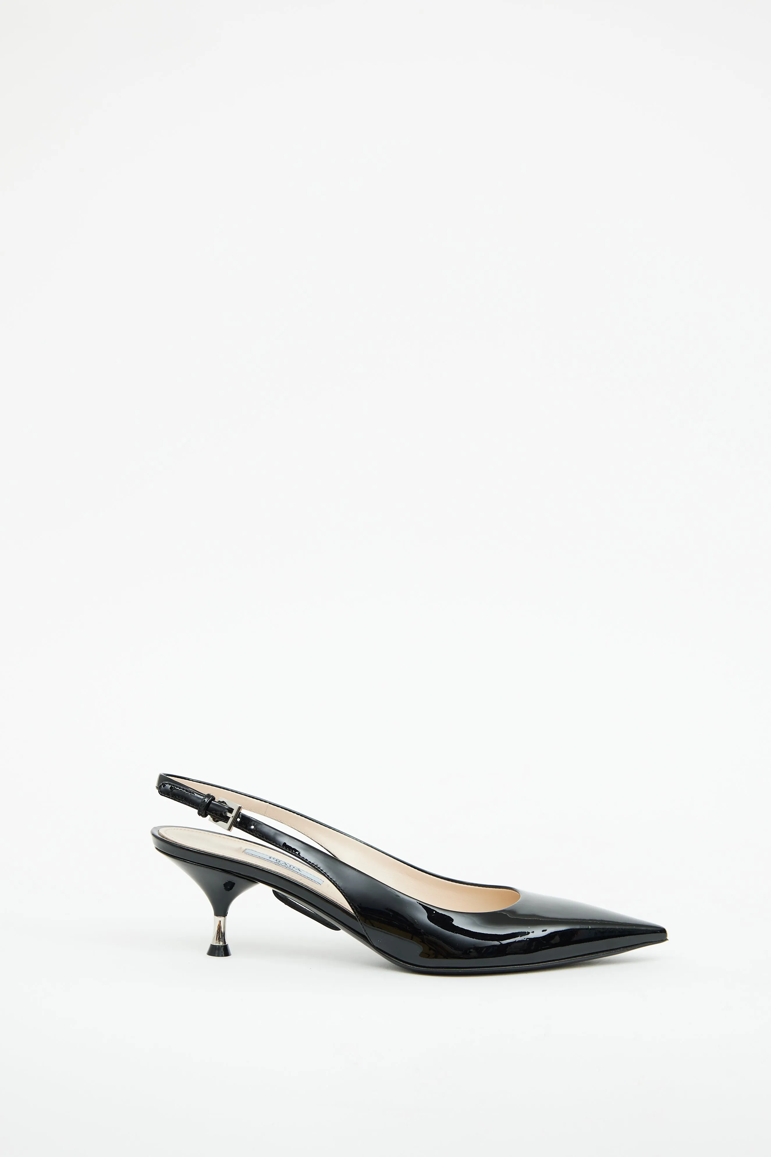 Black Patent Slingback Heel