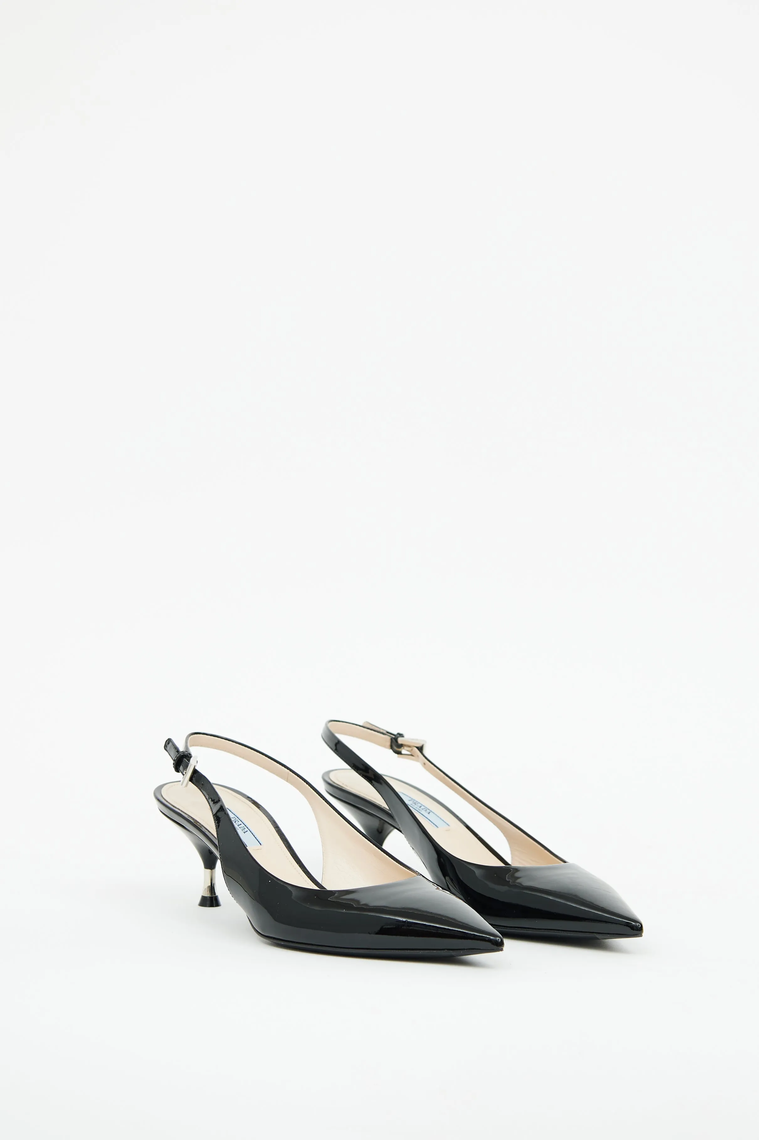 Black Patent Slingback Heel