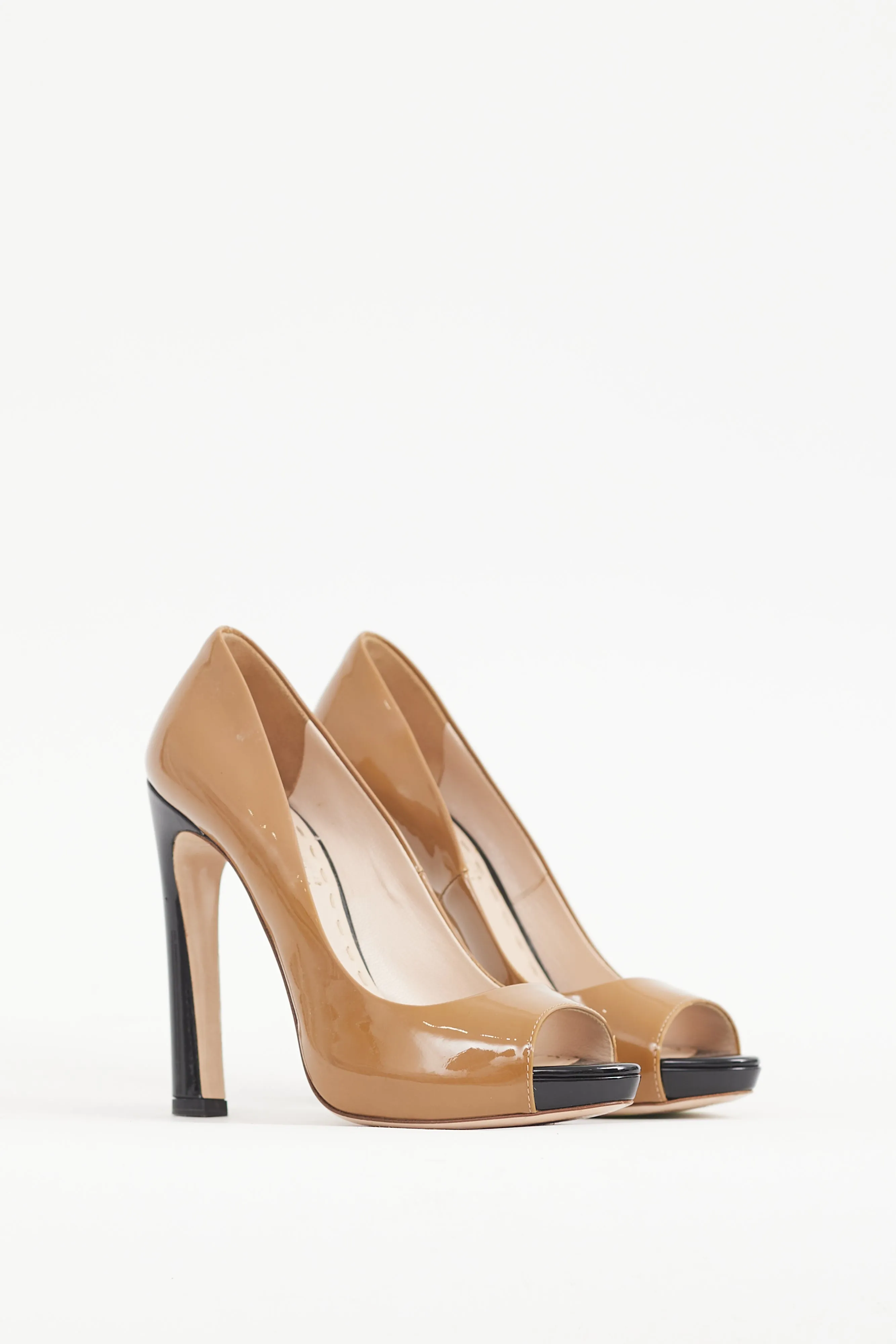 Brown & Black Patent Leather Pump