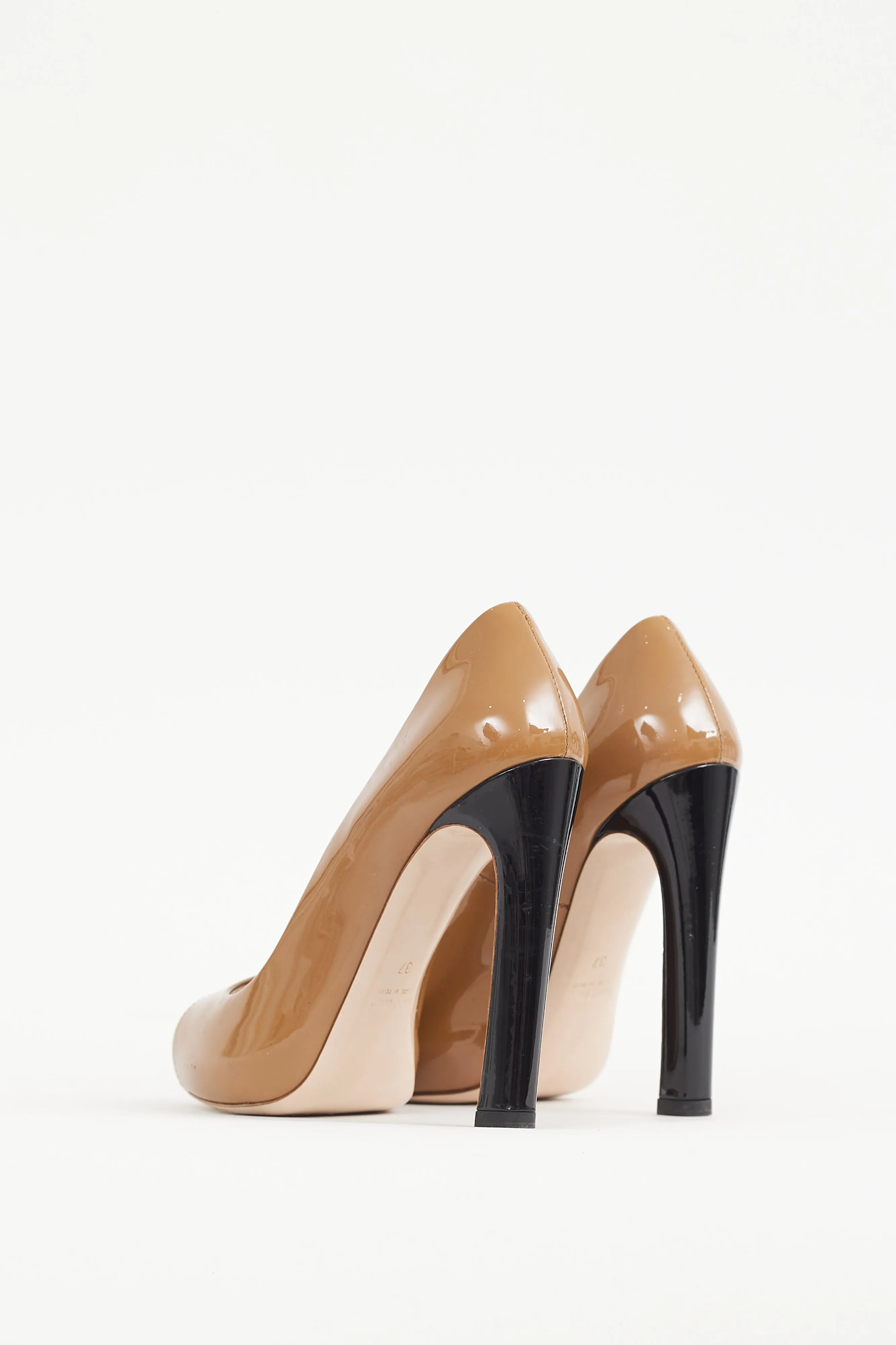 Brown & Black Patent Leather Pump