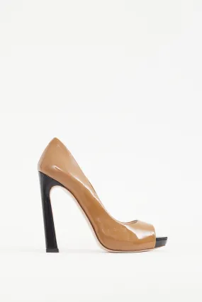 Brown & Black Patent Leather Pump