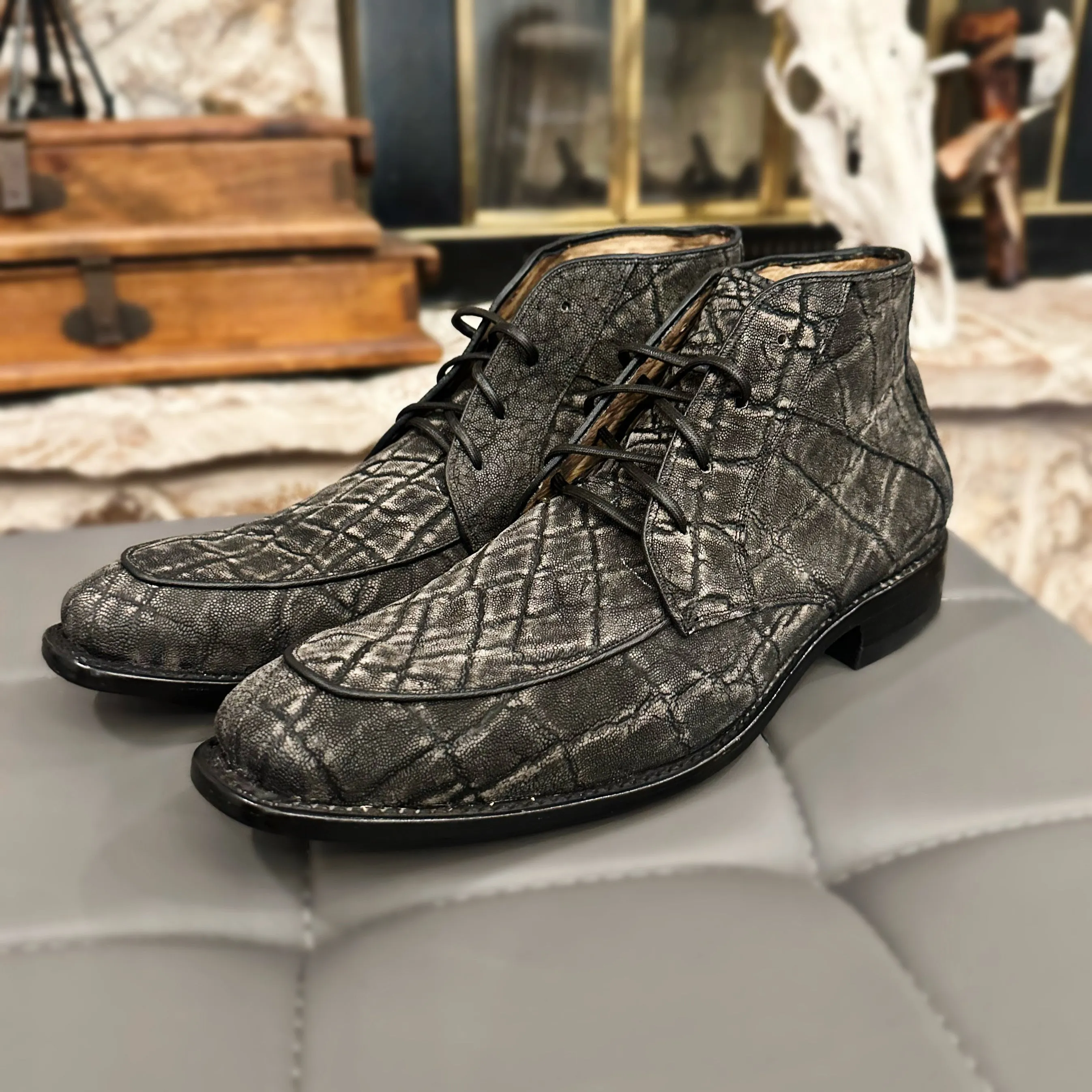 Elliot Lace-Up Chukka Elephant Leather Boots