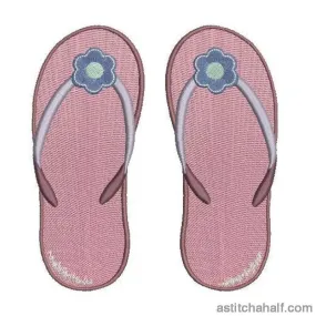 Flowery Flip Flops