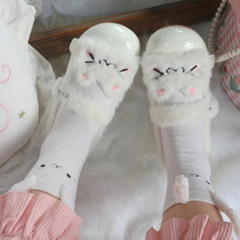 Kawaii Cartoon Kitten Plushy Lolita Shoes
