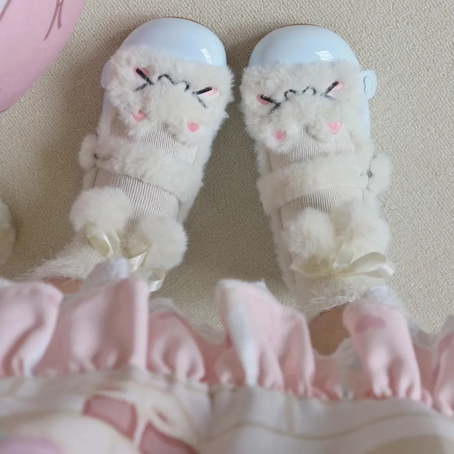 Kawaii Cartoon Kitten Plushy Lolita Shoes