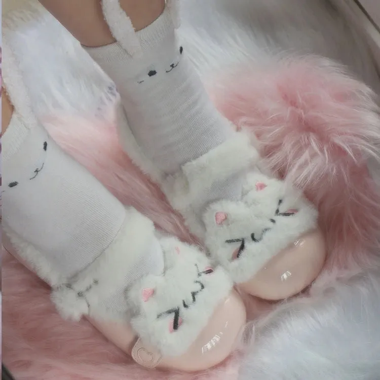 Kawaii Cartoon Kitten Plushy Lolita Shoes