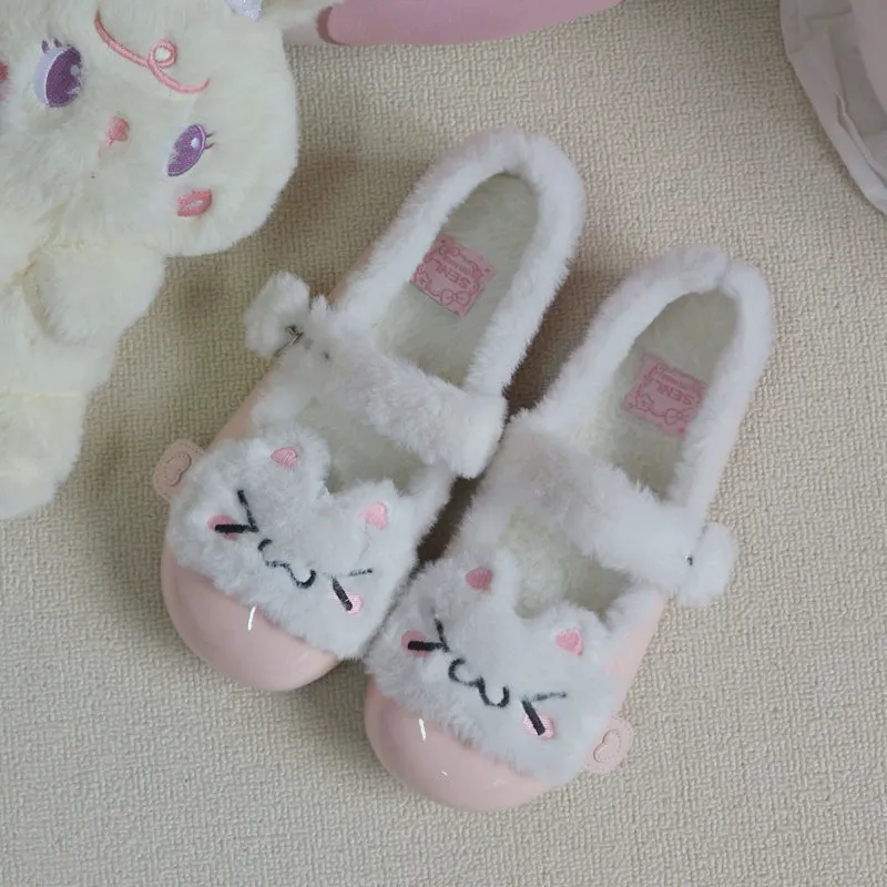 Kawaii Cartoon Kitten Plushy Lolita Shoes
