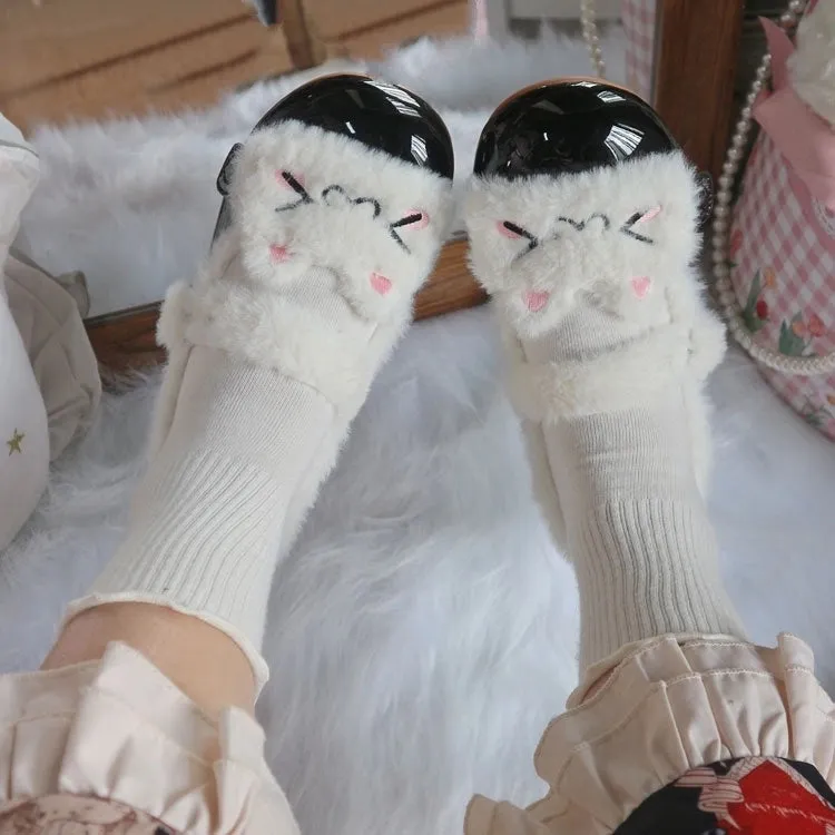 Kawaii Cartoon Kitten Plushy Lolita Shoes