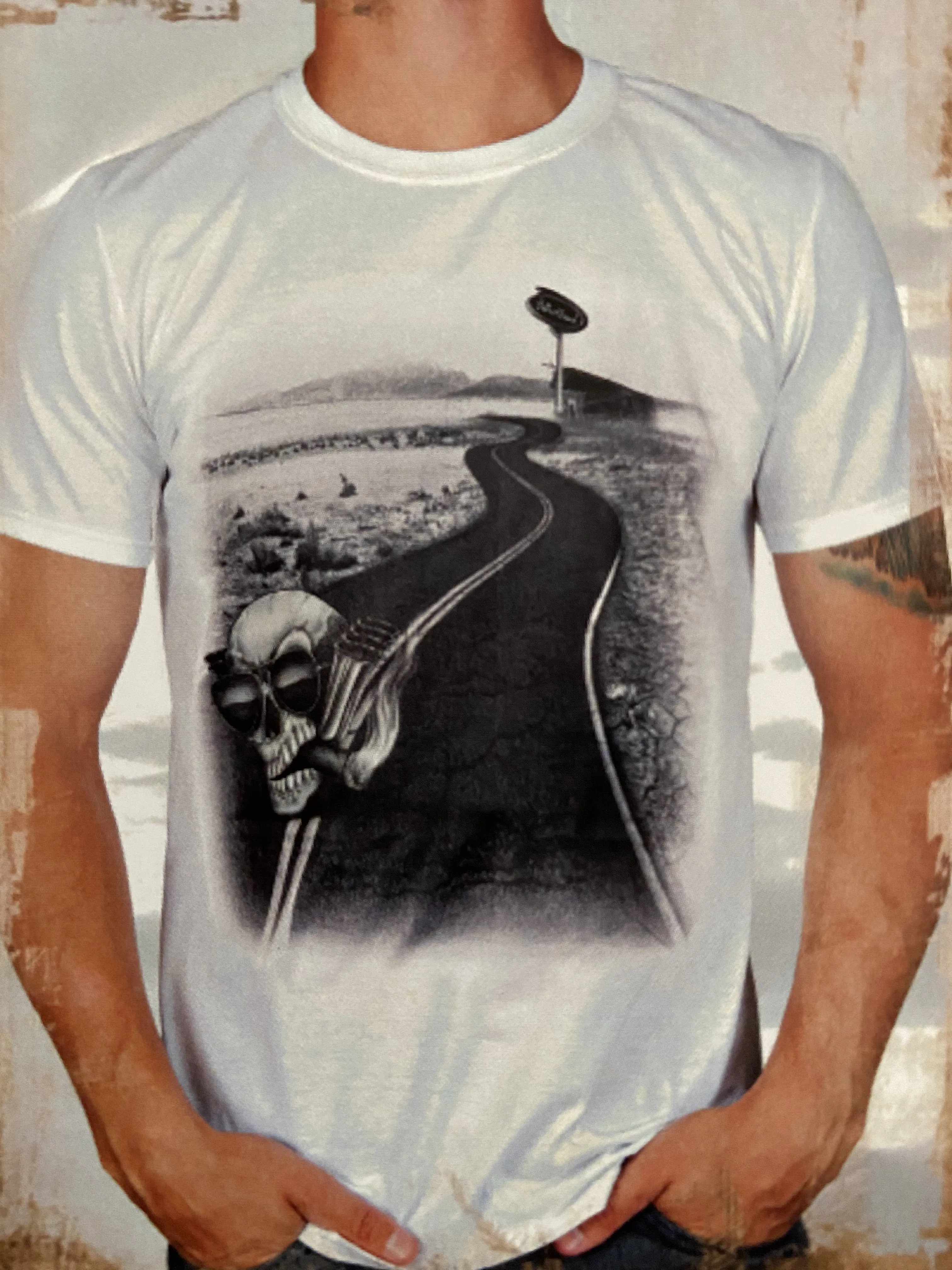 Men's White Petrolhead Desert Highway Tee - LIMITED