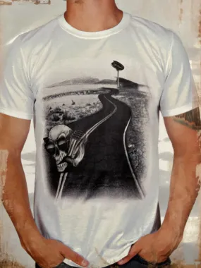 Men's White Petrolhead Desert Highway Tee - LIMITED