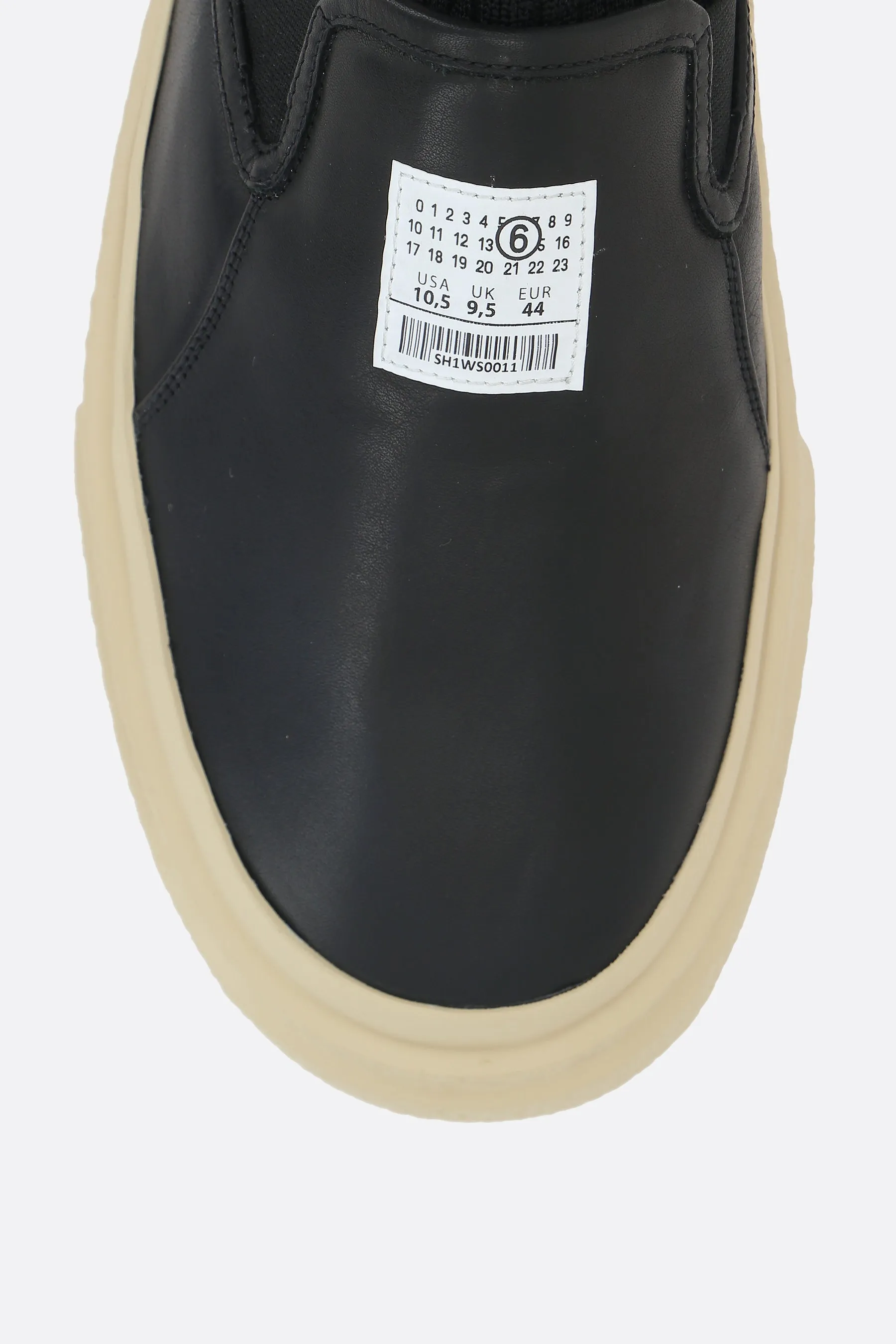 Pull-On Leather and Knit Sneakers