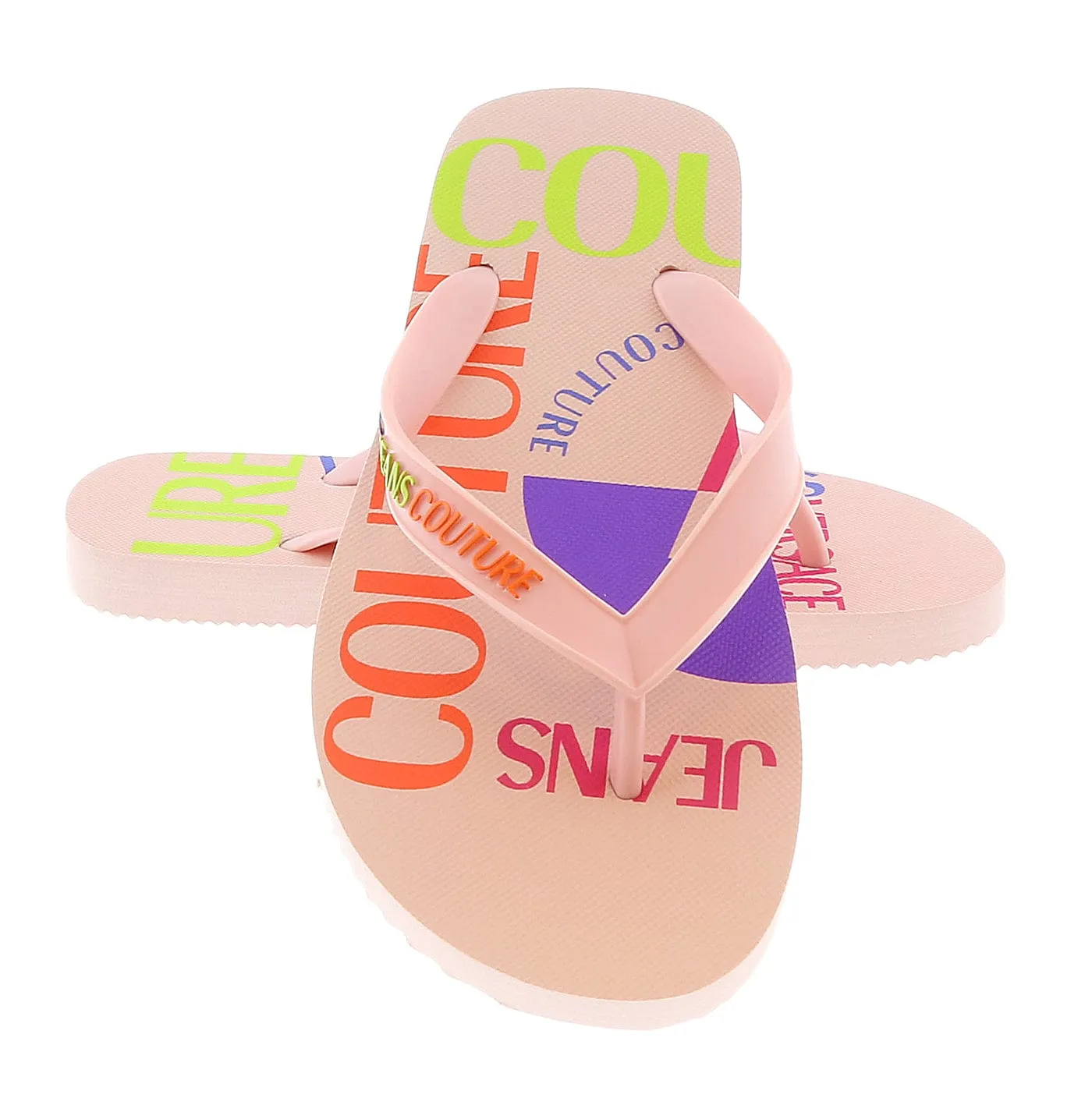 Versace Jeans Couture Pink Signature Sole Fashion Flip Flop-
