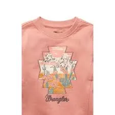 Wrangler Infant Girl's Dark Peach Aztec Graphic Crew Sweatshirt