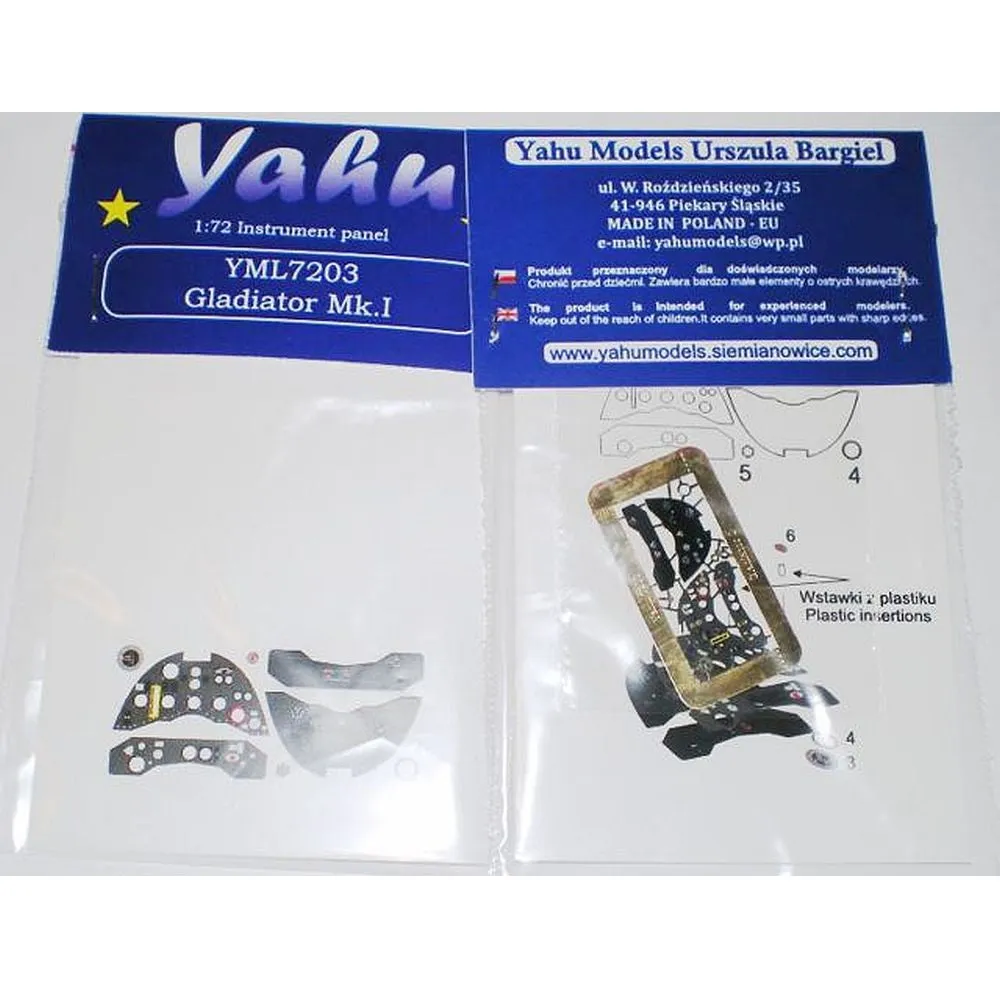 Yahu Models YML7203 1/72 Gloster Gladiator Mk.I Instrument Panel